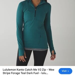 Lululemon Athletica Teal 1/2 Zip Women's Sweatshirt
